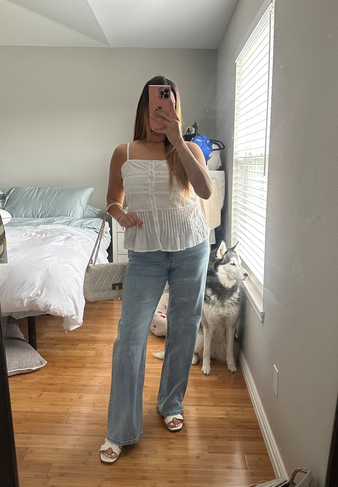 Casual spring look with white textured cami. Linked some similar ones also💕



#LTKMidsize #LTKootd #LTKgrwm