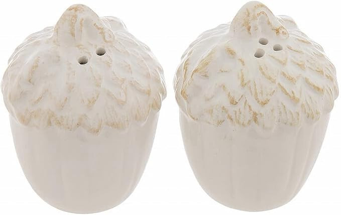 Gerson Beautiful Ceramic Fall and Thanksgiving Seasonal Salt and Pepper Shaker Sets (Cream Acorns... | Amazon (US)