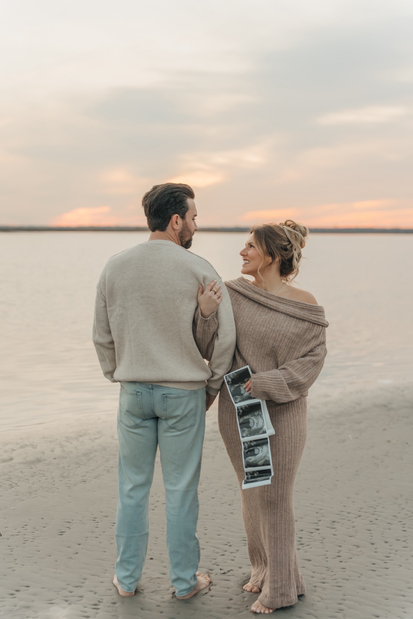 sweater set I wore for our announcement photos ✨🤍🫶🏼 wearing a size small! 

#LTKootd #LTKBaby #LTKBump