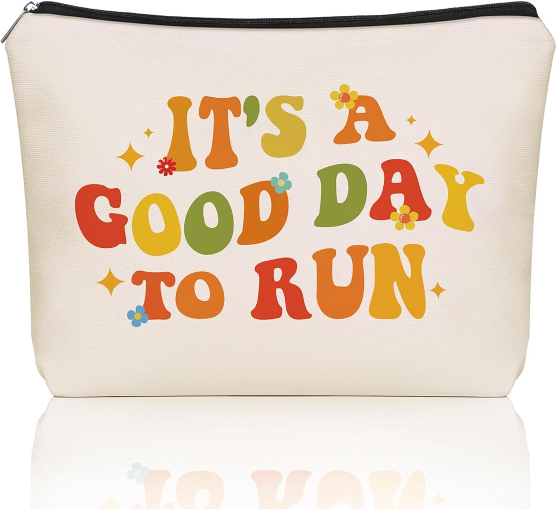 Running Gifts Makeup Bag: Cute Cosmetic & Toiletry Pouch It's a Good Day To Run For Girls & Women... | Amazon (US)