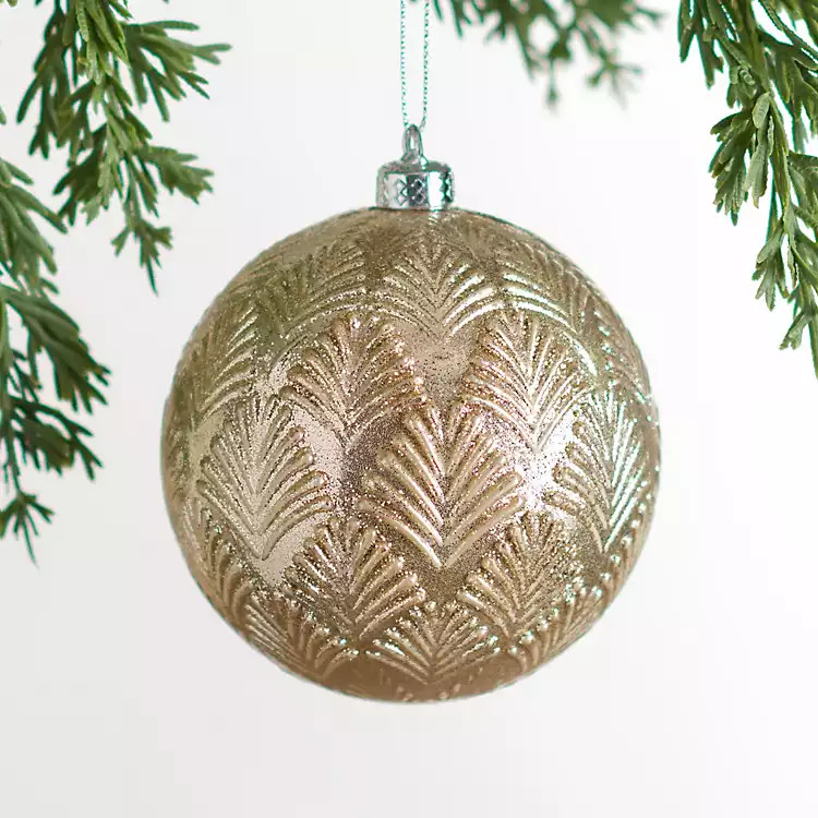 New! Round Champagne Leaf Ornament, 4 in. | Kirklands