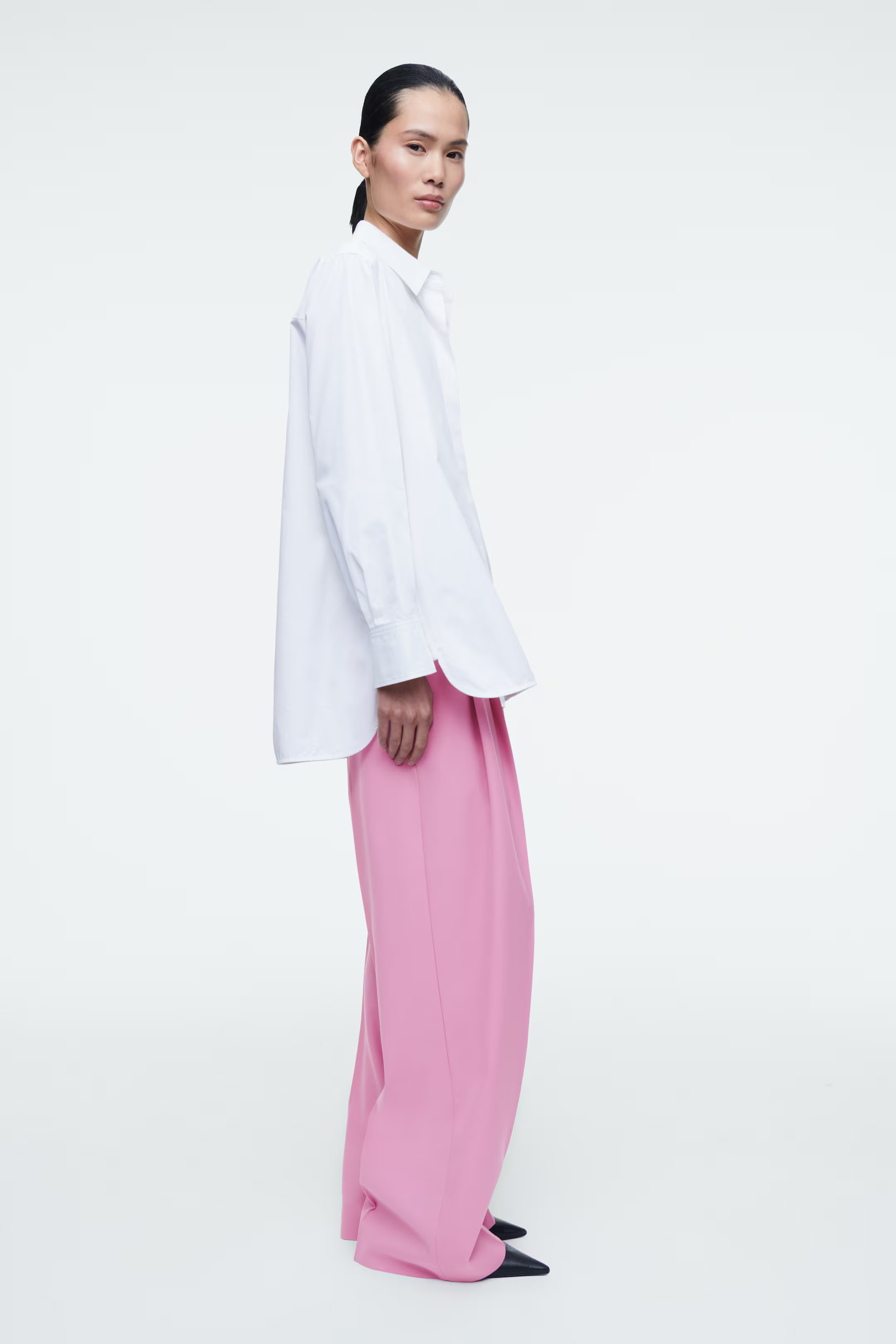 RELAXED TWILL WIDE-LEG TROUSERS | H&M (DE, AT, CH, NL, FI)