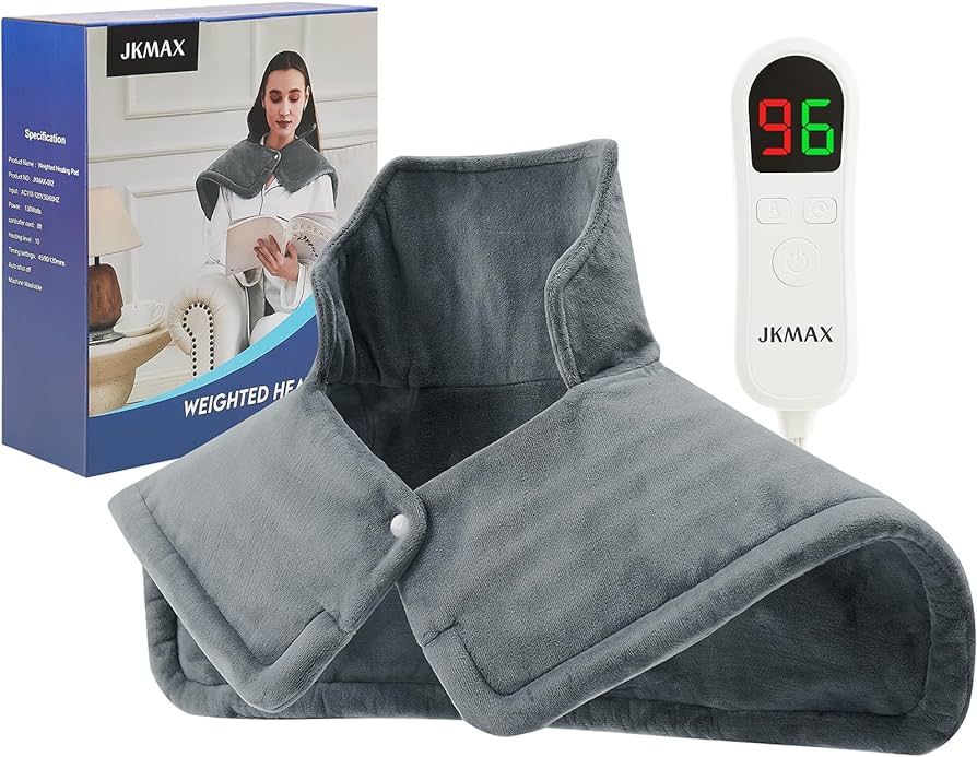 Weighted Heating Pad for Neck and Shoulders, JKMAX 2lb Large Neck Heating Pad for Neck Shoulder P... | Amazon (US)