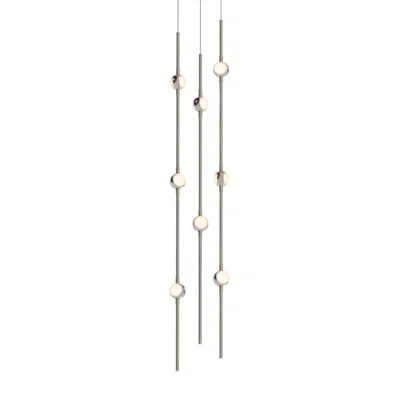 Constellation - Andromeda LED 6" Round Chandelier - Short - Satin Nickel - White Optical Acrylic Lens - 3000K - 240" Cable | Perigold