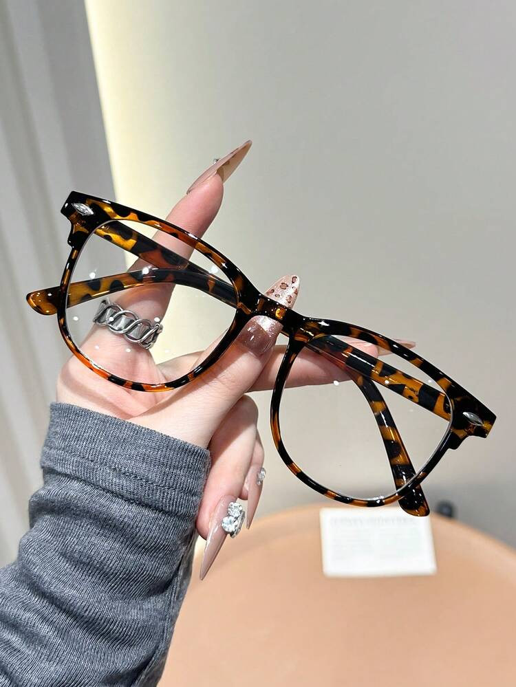 New 1pc Light Classic Cute Personalized Ins Style Simple Casual Basic Women Clear Eyeglasses For Daily Life Office Reading Watch TV Play Games Phone Accessories Can Filter Harmful Blue Light | SHEIN