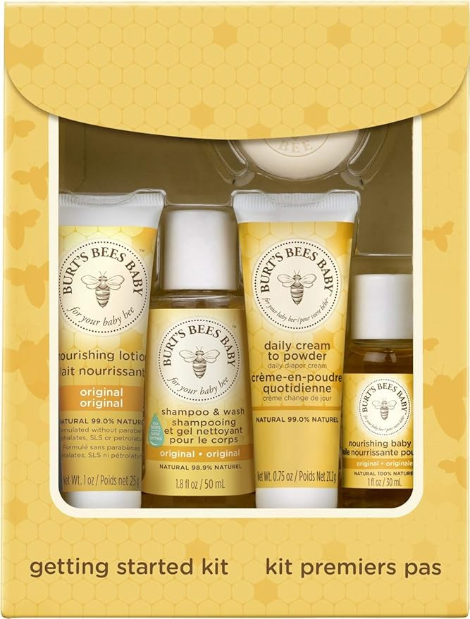 Burt's Bees Baby Getting Started Gift Set, 5 Trial Size Baby Skin Care Products - Lotion, Shampoo... | Amazon (US)