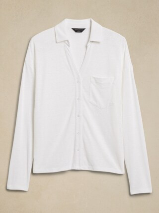 Linen-Blend Shirt | Banana Republic Factory