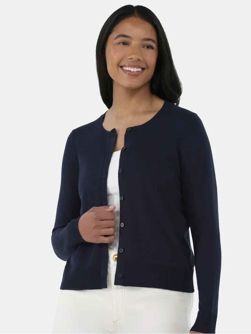 Time and Tru Women\u2019s Fine Gauge Cardigan Sweater, Lightweight, Size XS-XXXL | Walmart (US)