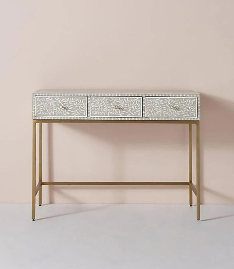 Handmade Bone Inlay Console Table Inlay Work Desk Inlay - Etsy | Etsy (US)