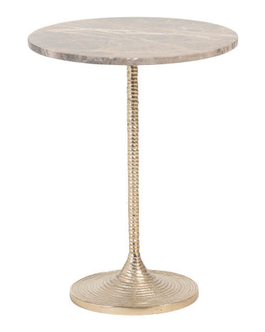 16x20 Marble Top Twisted Metal Accent Table | TJ Maxx
