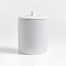 Crate & Barrel Hanno Medium Textured Ceramic Canister + Reviews | Crate & Barrel | Crate & Barrel