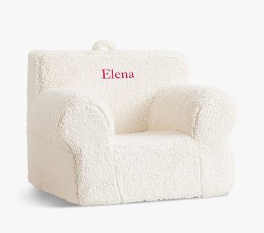Oversized Cream Sherpa Anywhere Chair® | Pottery Barn Kids