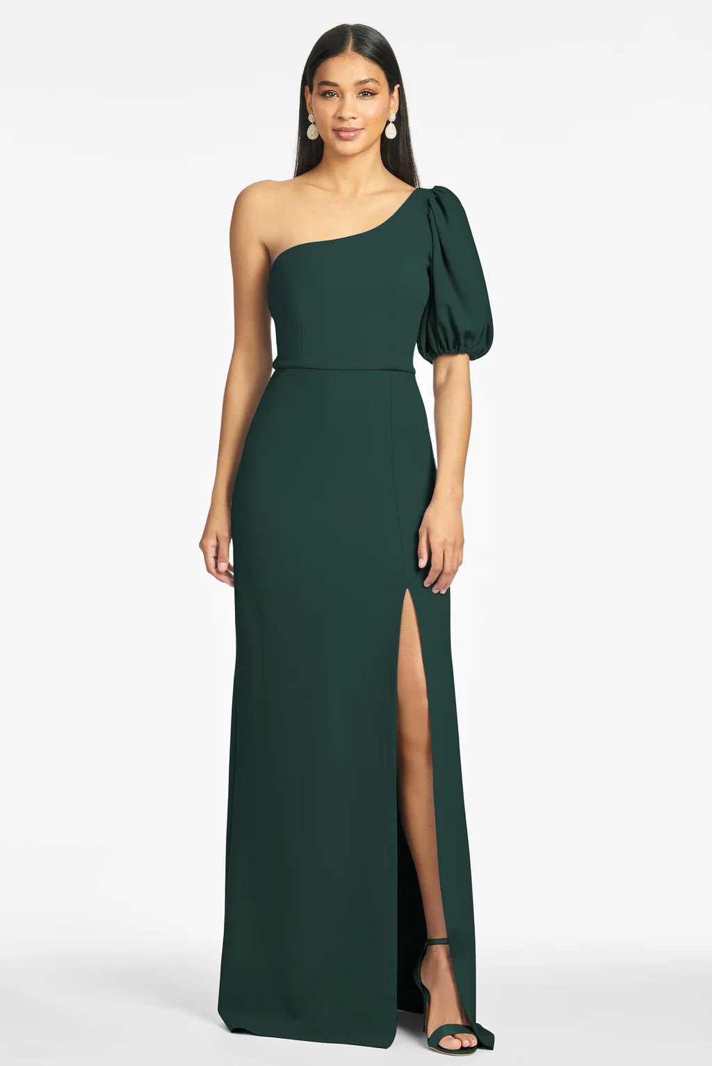 Nadia 4-Way Stretch Crepe Gown - Emerald | Sachin and Babi