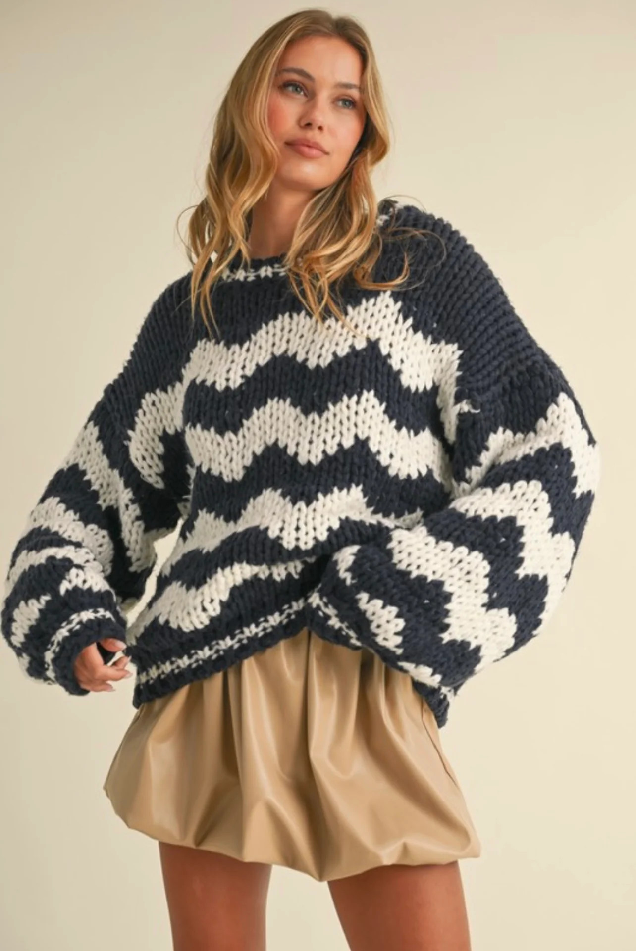 Striped Chunky Knit Sweater | Sierra Deene