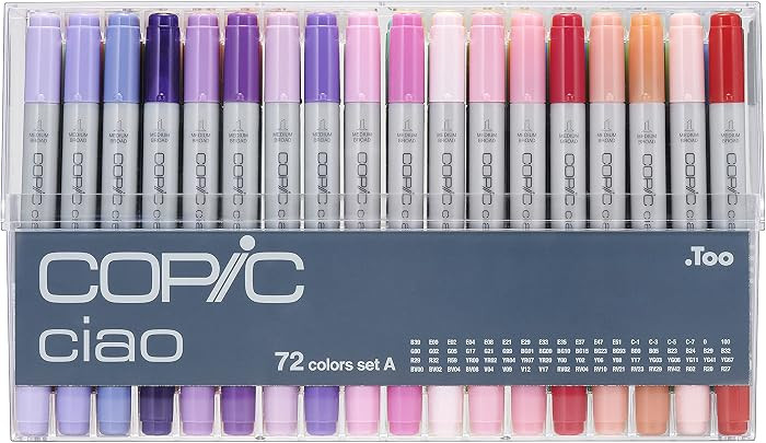Copic Ciao, Alcohol Markers, 72 Colors, Dual Brush Tip Art Markers for Artists & Creators, Blenda... | Amazon (US)
