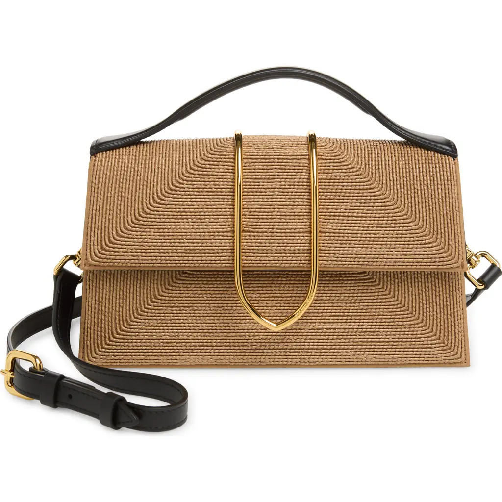 Jacquemus Le Grand Bambino Raffia Handbag in Beige at Nordstrom | Nordstrom