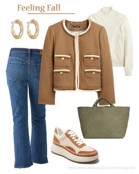 Fall back to work outfit for the office. Pair these cute $50 Target sneakers with a chic lady jacket and ruffled sweater. 

#LTKstyletip #LTKshoecrush #LTKworkwear