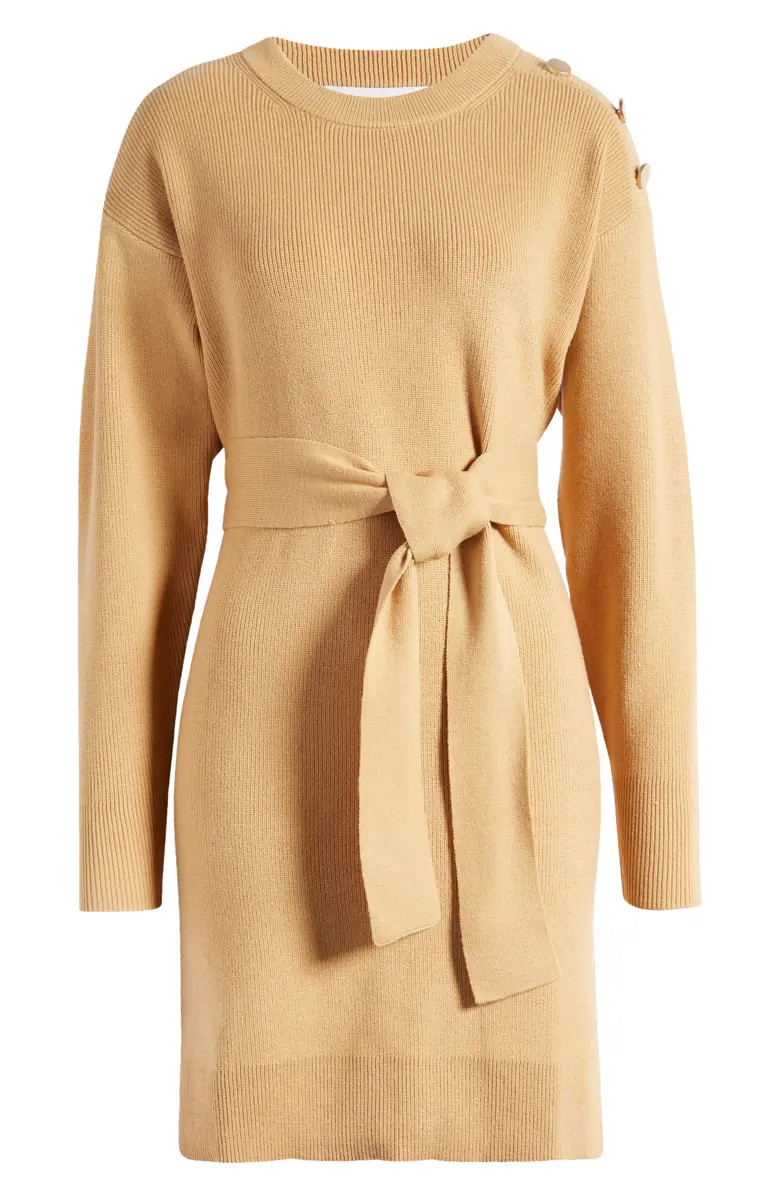 Long Sleeve Belted Mini Sweater Dress | Nordstrom