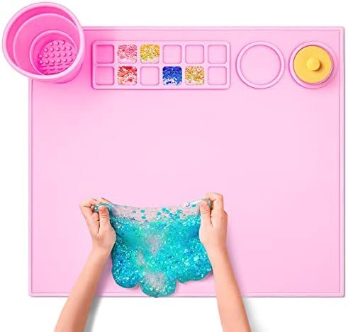 Silicone Mats for Crafts, 17" x 15" Resin Jewelry Casting Molds Mat with Cleaning Cup, Nonstick Nons | Amazon (US)