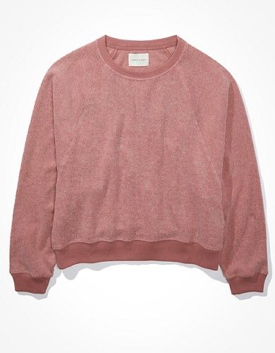 AE Forever Reverse Fleece Crew Neck Sweatshirt | American Eagle Outfitters (US & CA)