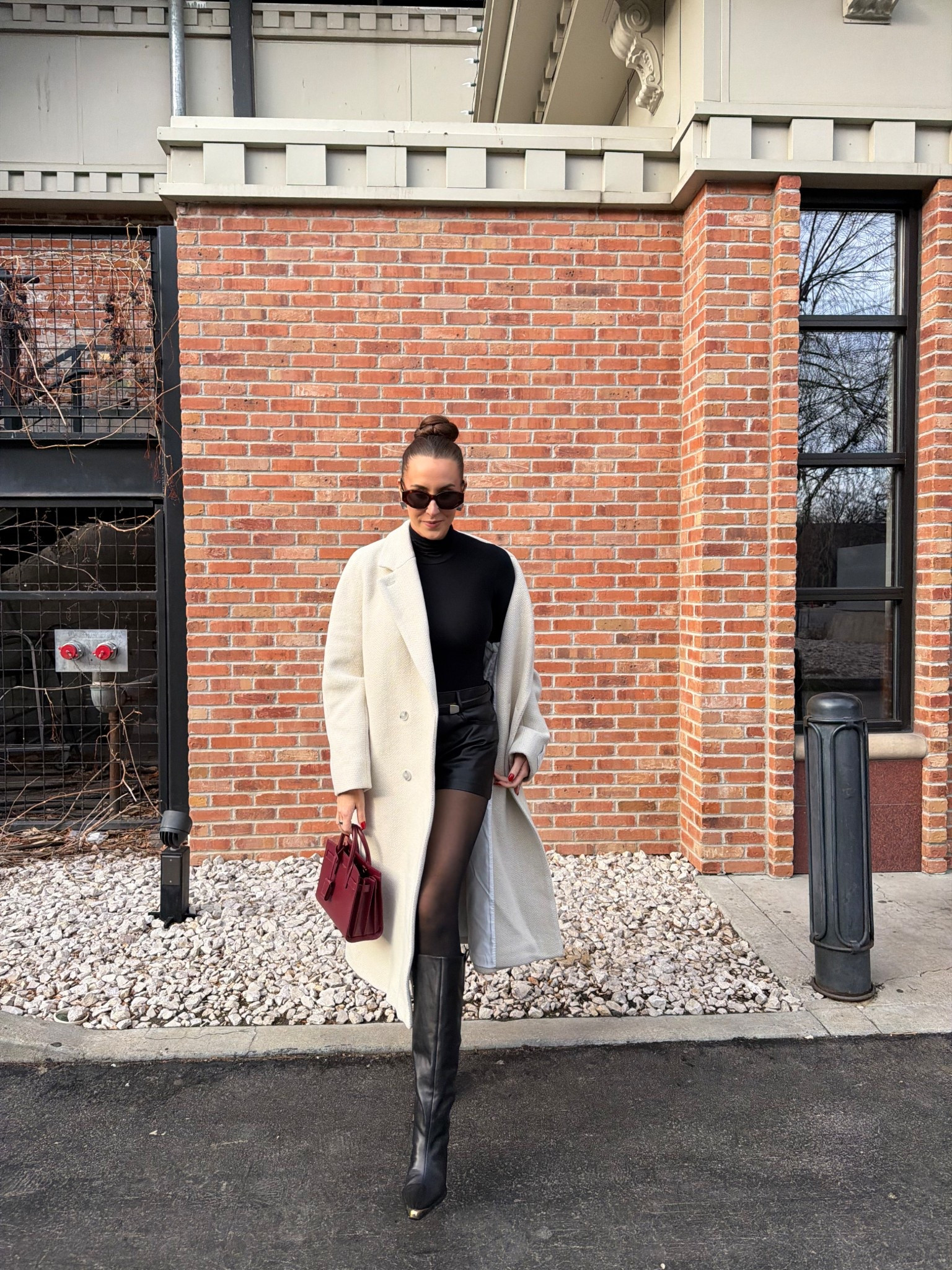 Christmas dinner outfit ❤️‍🔥 perfect for a winter date night!

Bodysuit: one size 
Shorts: 30 (needed to size down)
Belts: M
Coat: M


#LTKootd #LTKSeasonal #LTKHoliday