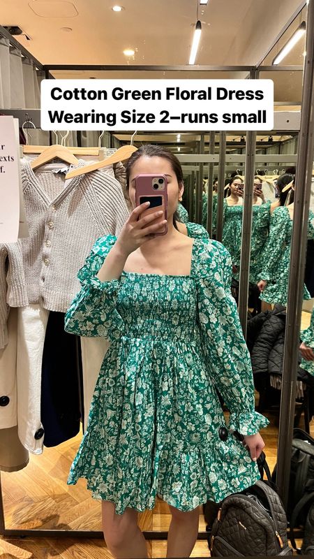Spring Vacation Dress: Wearing size 2, which was tight at the bust but felt secure. Green and white floral dress is cotton and fully lined. Smocked bodice with puff sleeves, and knee length.  

#LTKSpringSale #LTKSeasonal #LTKstyletip