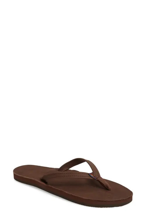 Rainbow® Rainbow Narrow Strap Sandal in Expresso at Nordstrom, Size Large | Nordstrom