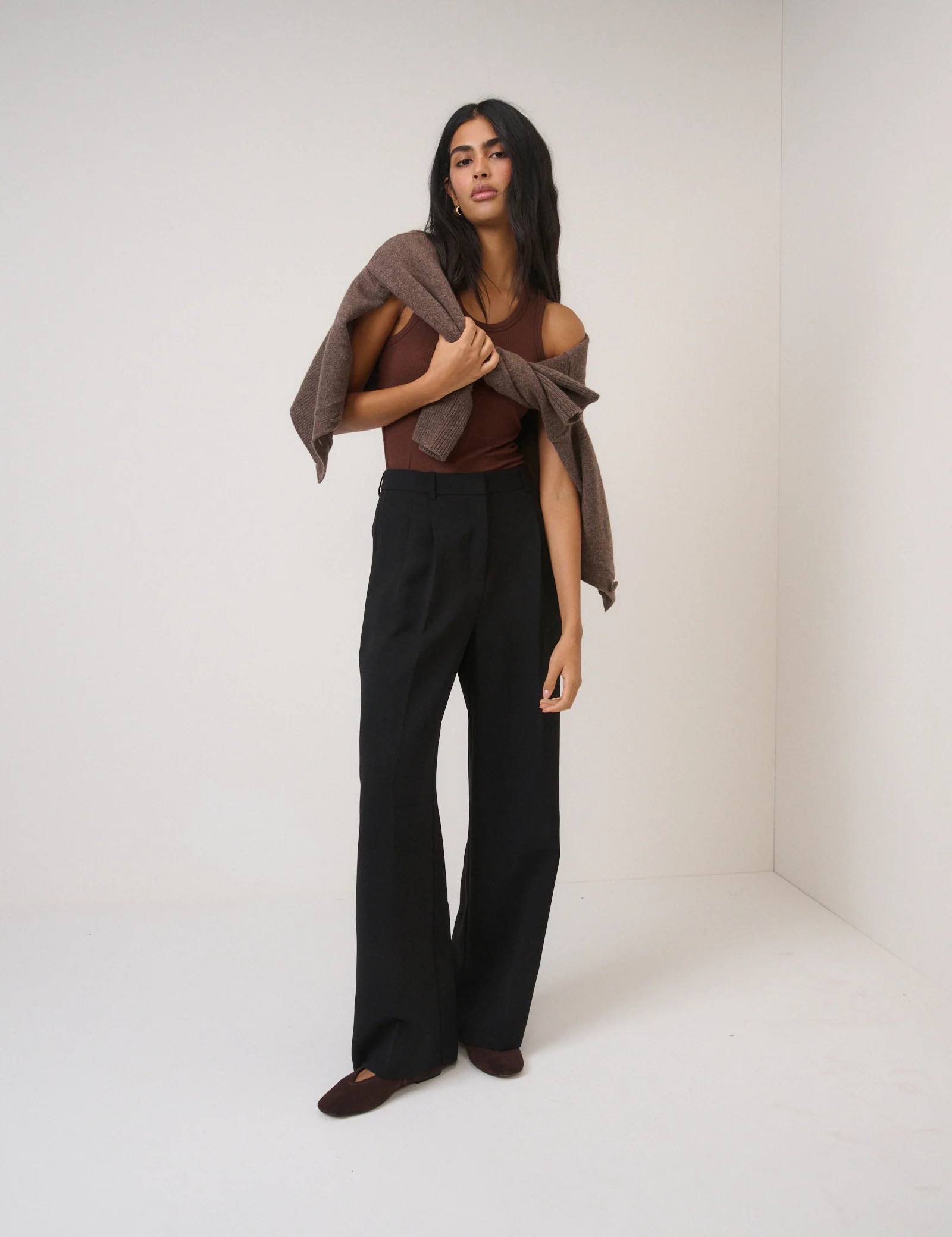 Black Wide Leg Trousers | Nobody's Child