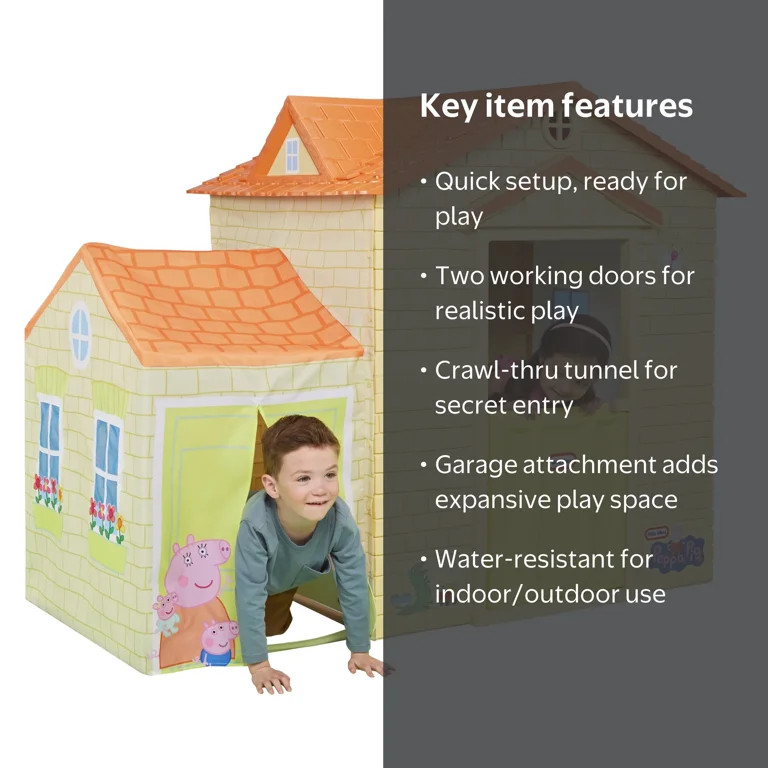 Little Tikes Peppa Pig Playhouse Indoor & Outdoor with Working Doors and Tunnel for Boys and Girl... | Walmart (US)