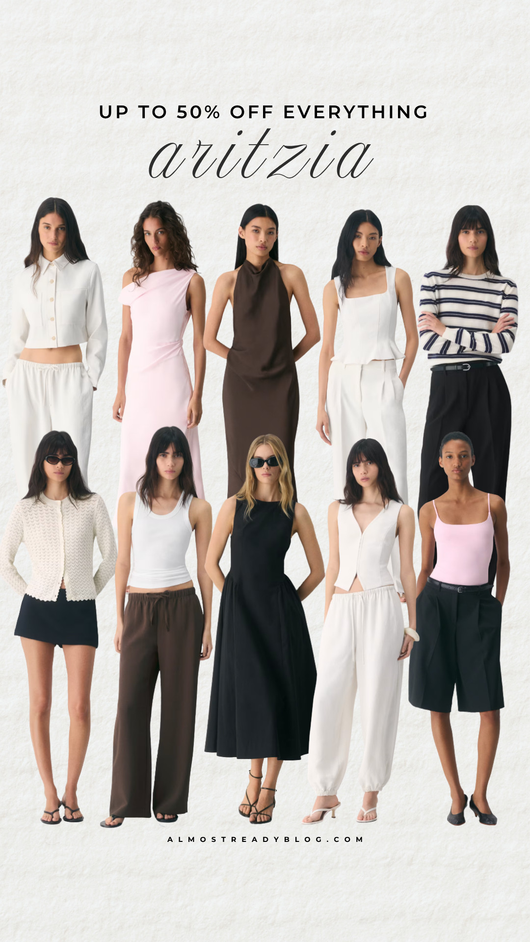 Aritzia summer sale, summer wardrobe staples, chic summer outfits, minimalist fashion finds, neutral summer style, linen pants, black midi dress, white matching set, elevated basics, capsule wardrobe, office outfit, business casual

#LTKOver40 #LTKSaleAlert #LTKWorkwear