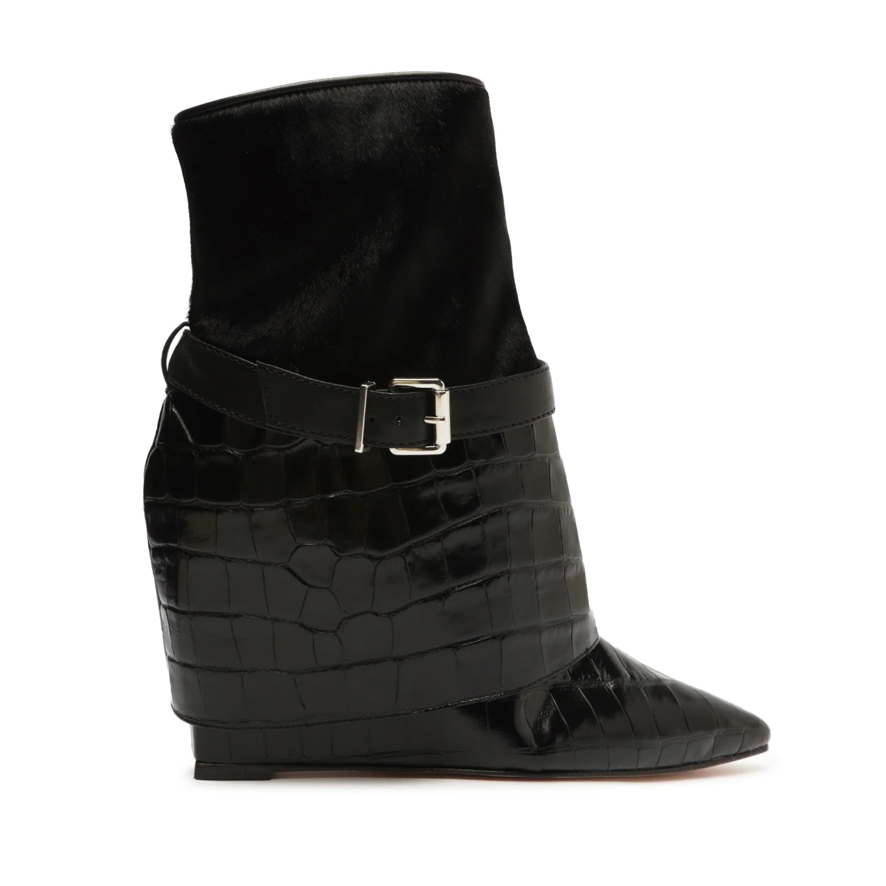 Jorian Crocodile-Embossed Leather Bootie | Schutz Shoes (US)