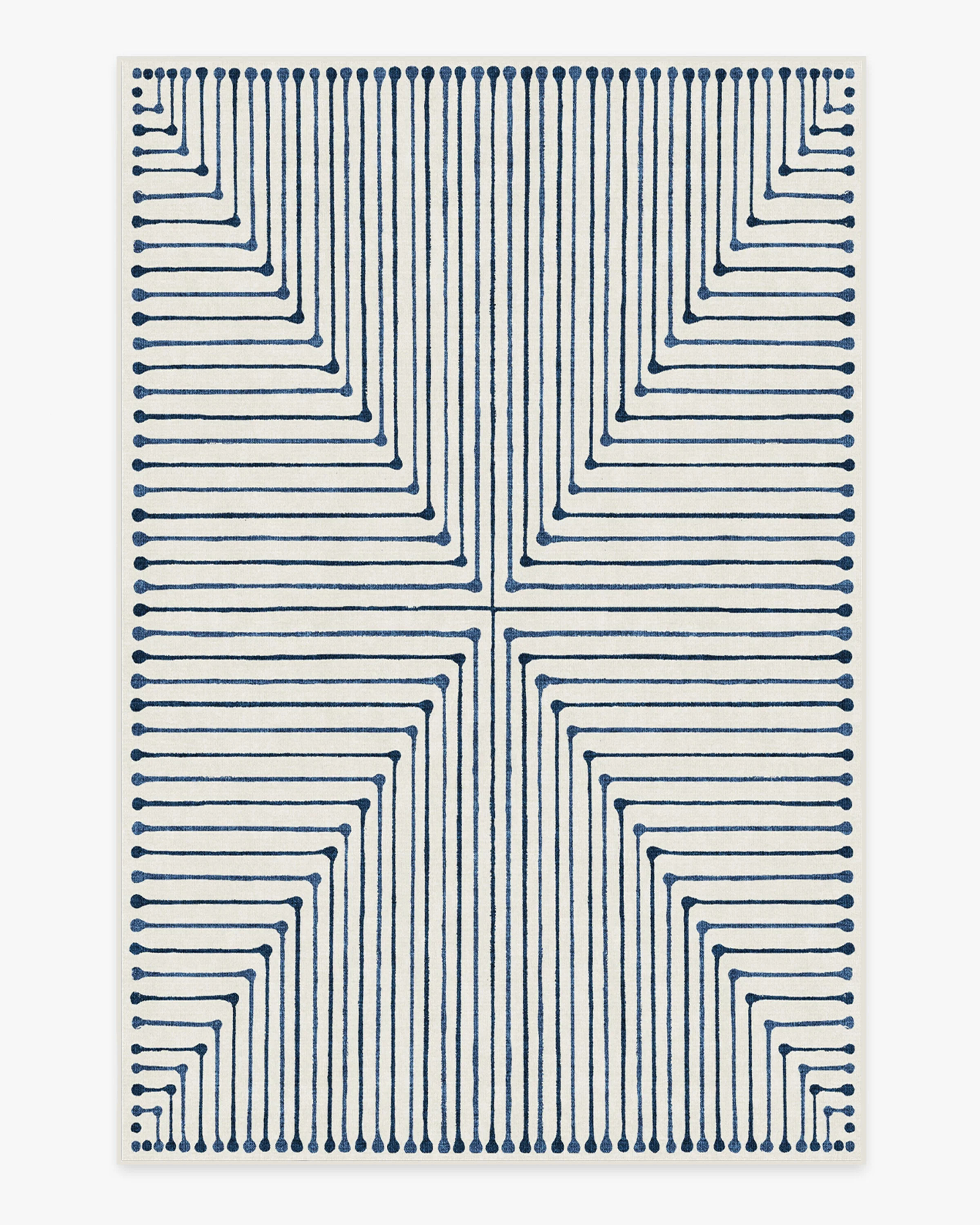Inkdrop Slate Blue Flatwoven Rug | Ruggable