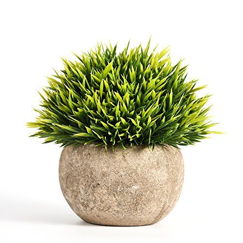 Shuheng Mini Artificial Plant Potted Fake Green Grass with Pots for Home Decor | Amazon (US)