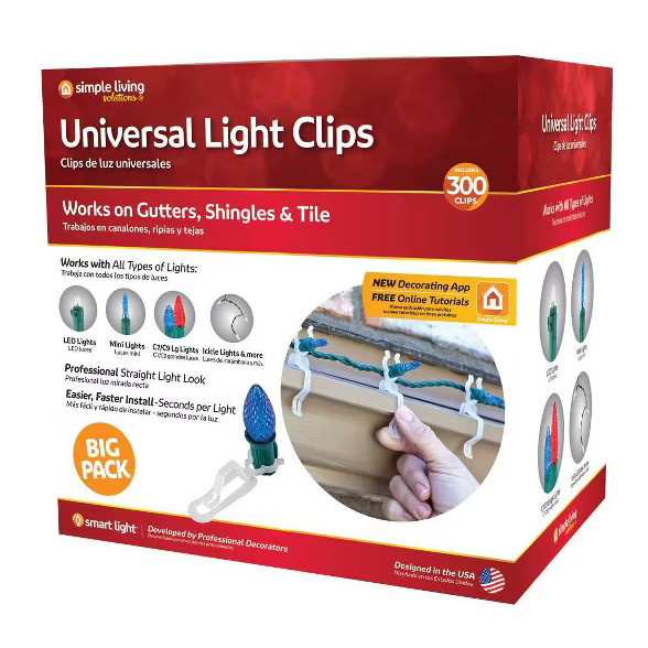 Simple Living Solutions 300ct Universal Light Clips | Target