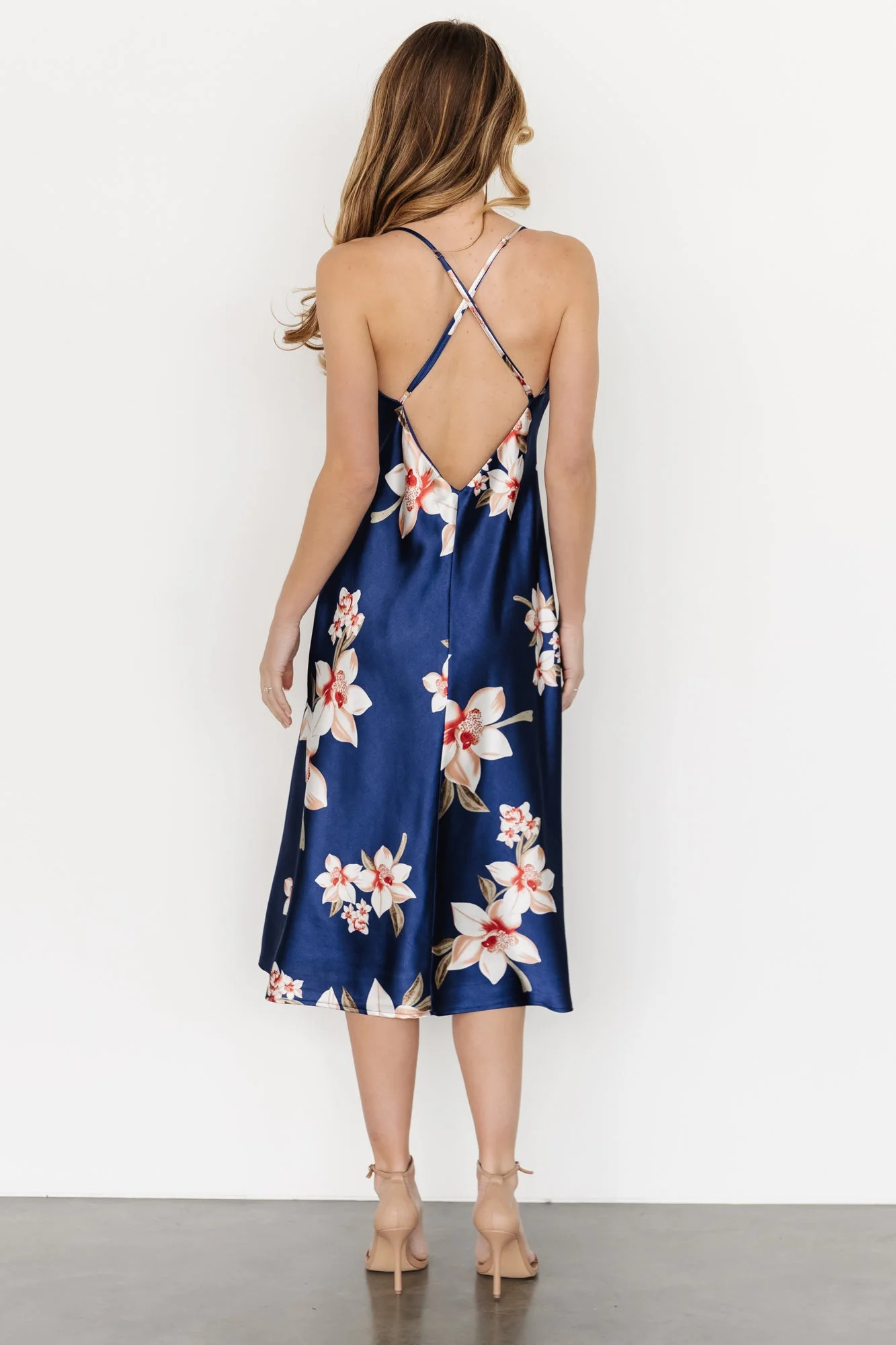Katarina Slip Midi Dress | Vintage Blue Floral | Baltic Born