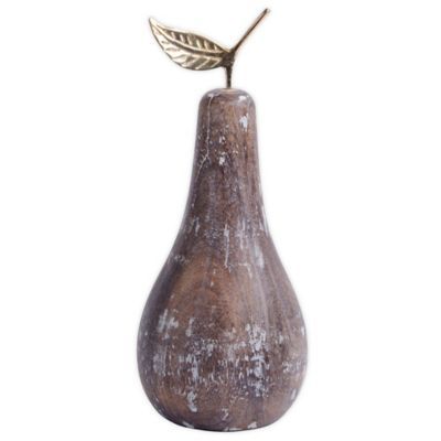 Bee & Willow™ Home Decorative Wood Pear in Whitewash | Bed Bath & Beyond