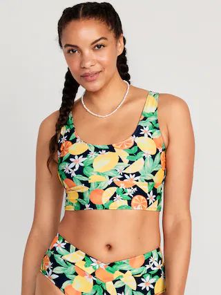 Matching Scoop-Neck Longline Bikini Swim Top for Women | Old Navy (US)