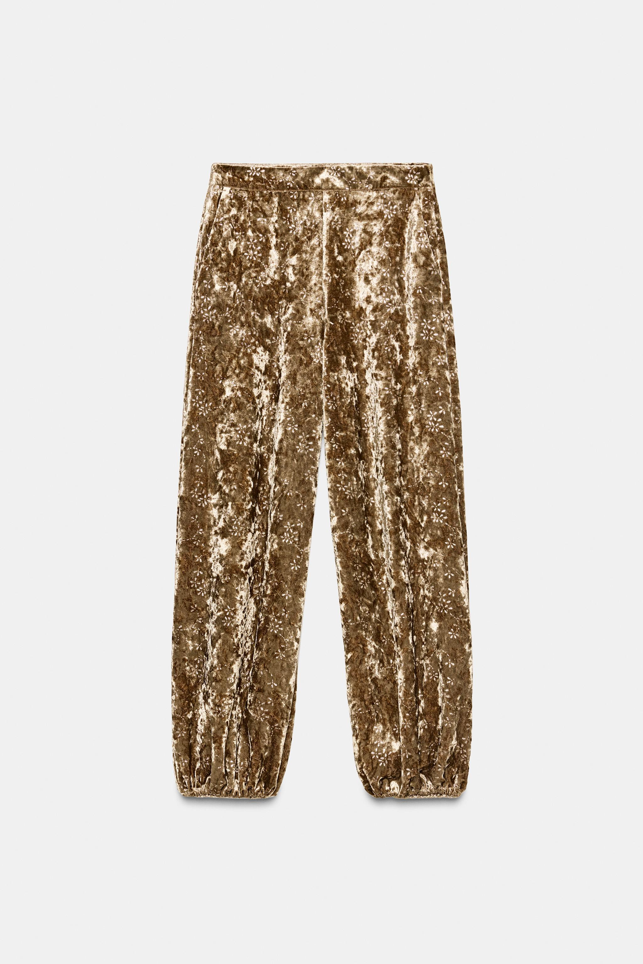 VELVET METALLIC THREAD BALLOON PANTS | Zara US