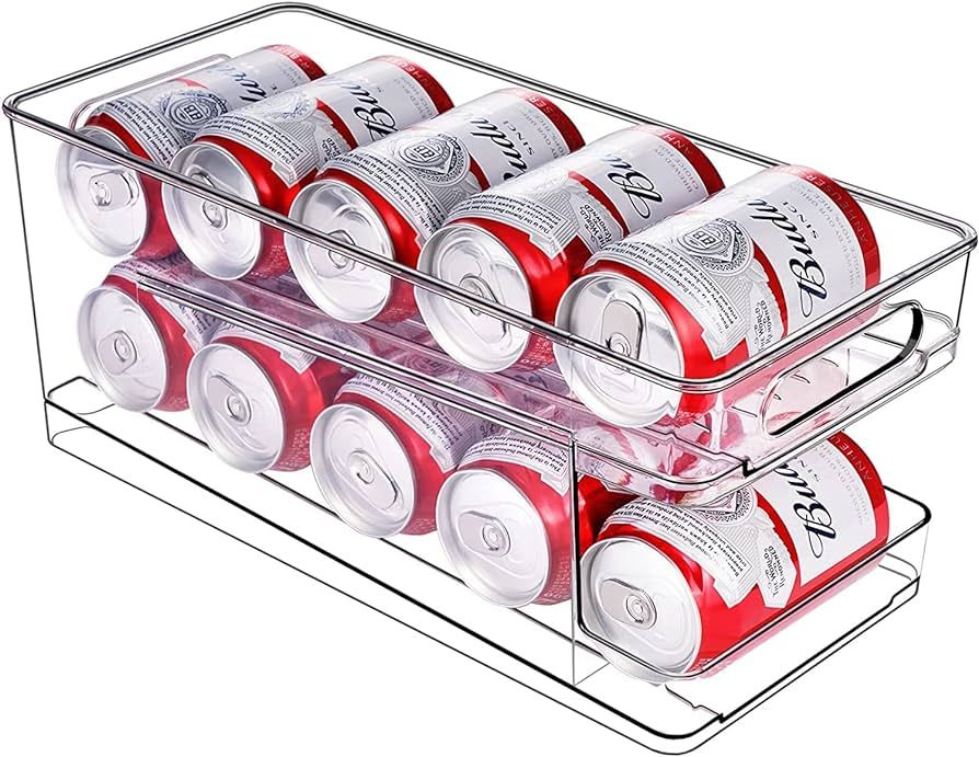 Rolling Soda Can Organizer for Refrigerator Can Dispenser for Beer Soda Seltzer Pop Can Soda Orga... | Amazon (US)