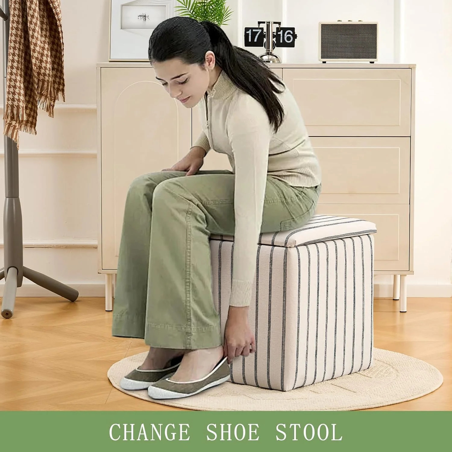 Wimarsbon 18inch Storage Ottoman with Detachable Tray, Mid Century Large Capacity Oversized Ottom... | Walmart (US)