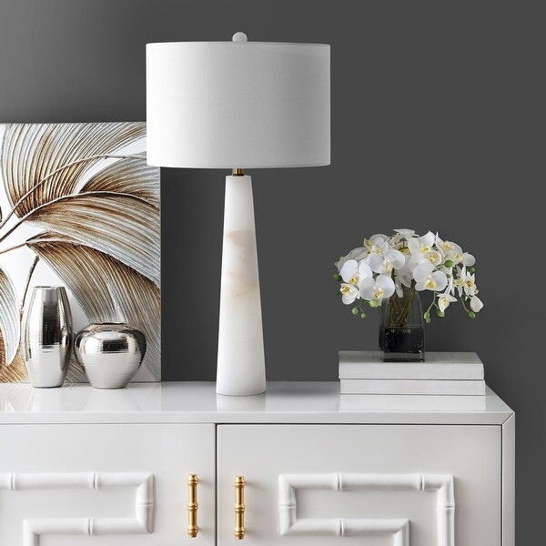 Safavieh Lighting 30-inch Delilah Alabaster LED Table Lamp - 15"x15"x30" | Bed Bath & Beyond