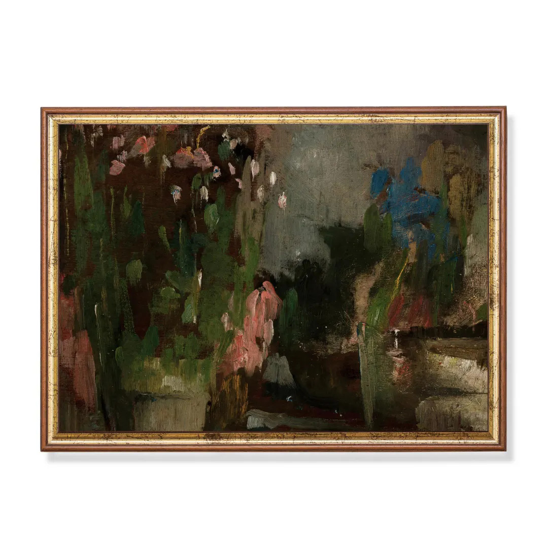 Vintage Floral Art Print: Abstract Flowers on Terrace | Etsy (US)