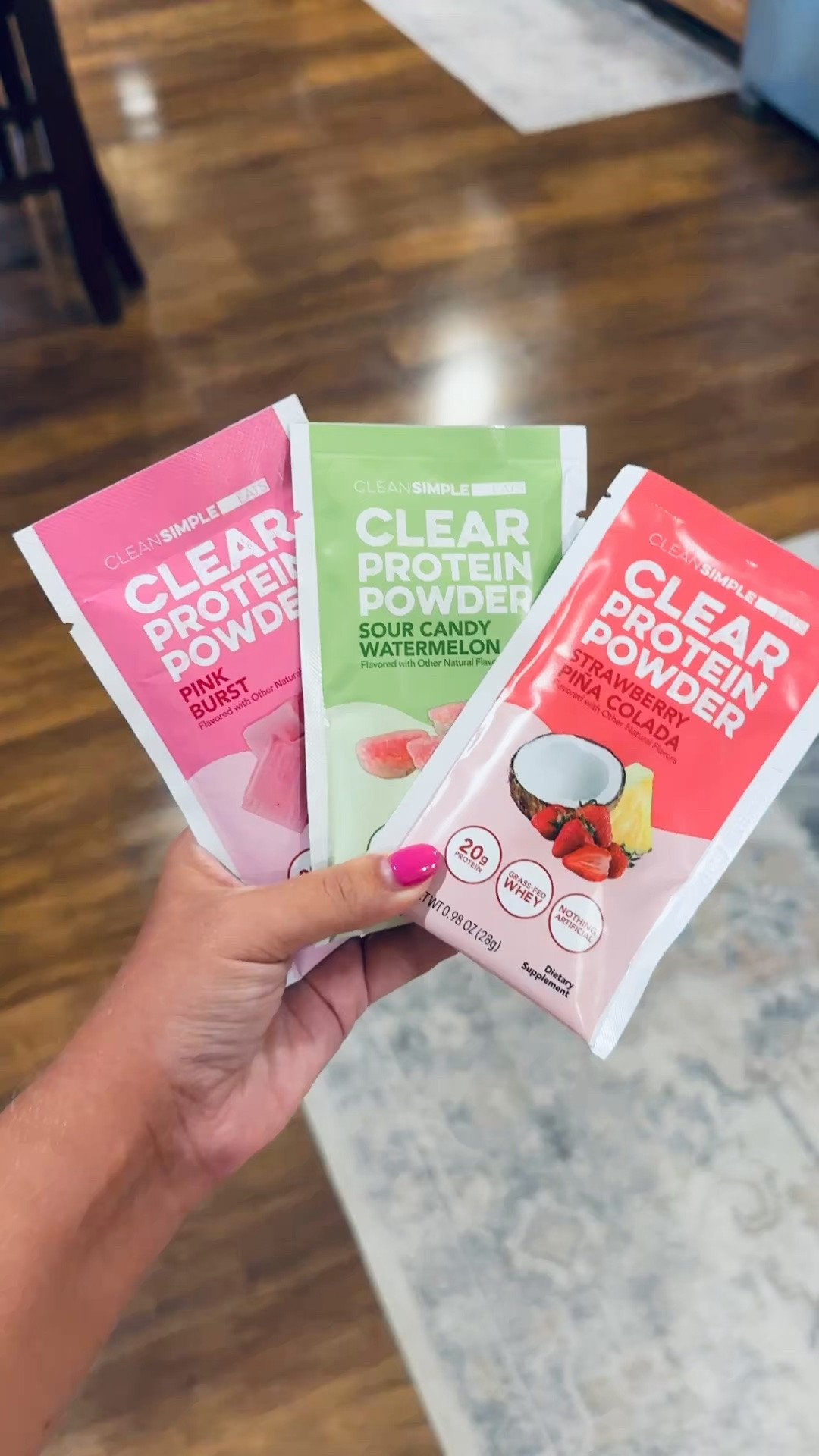 Super excited to try out these three flavors of clear protein powder drink mix from clean simple eats! 

 