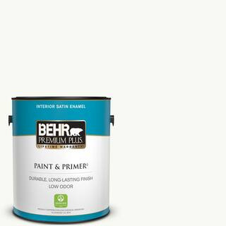 1 gal. #PR-W15 Ultra Pure White Satin Enamel Low Odor Interior Paint & Primer | The Home Depot