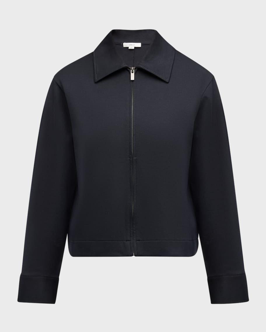 Vince Zip-Front Collared Jacket | Neiman Marcus