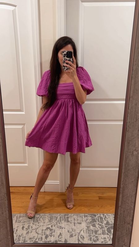 Abercrombie Pink dress ; Abercrombie dress sale ; puff sleeve dress ; Abercrombie Emerson collection purple dress ; girl baby shower dress ; graduation dress ; summer wedding guest dress ; bump friendly dress ; vacation dress 

#LTKStyleTip #LTKBump #LTKSeasonal