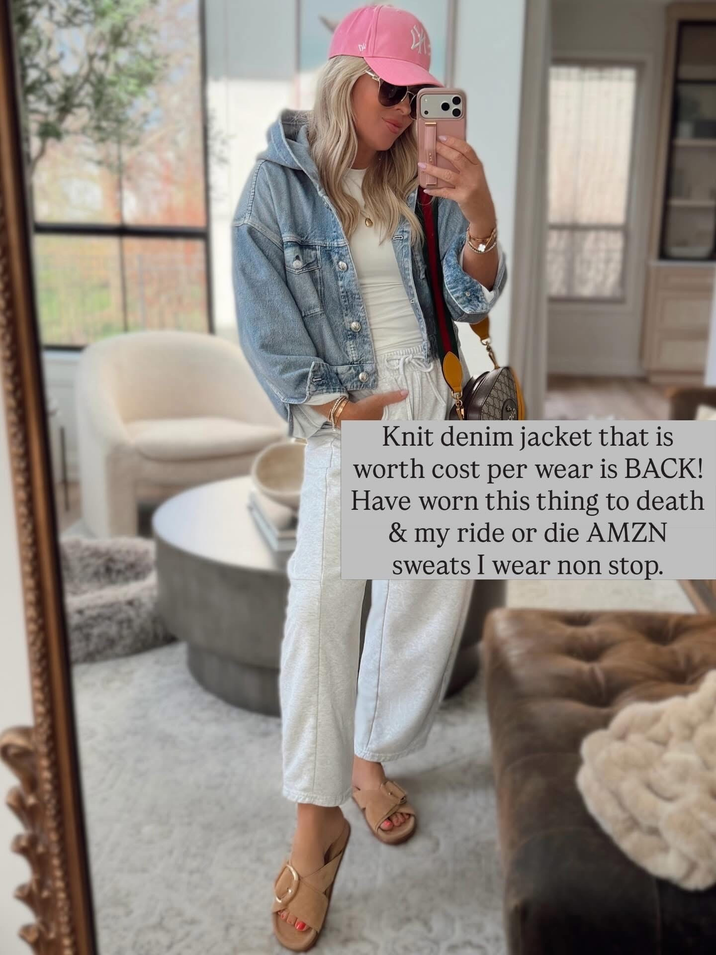 She’s back 🤍 my favorite knit denim jacket of all time is finally back in stock. Worth every cost per wear… it feels like a sweater but looks like denim. I literally live in this. Wearing a small.

Paired with my go-to Amazon sweats… they just dropped some fun new spring colors 🌸 I usually do a small, sometimes a medium—no huge difference.


Casual. Spring style. Sandals. Knit denim. Sweats. 

#LTKgrwm #LTKootd