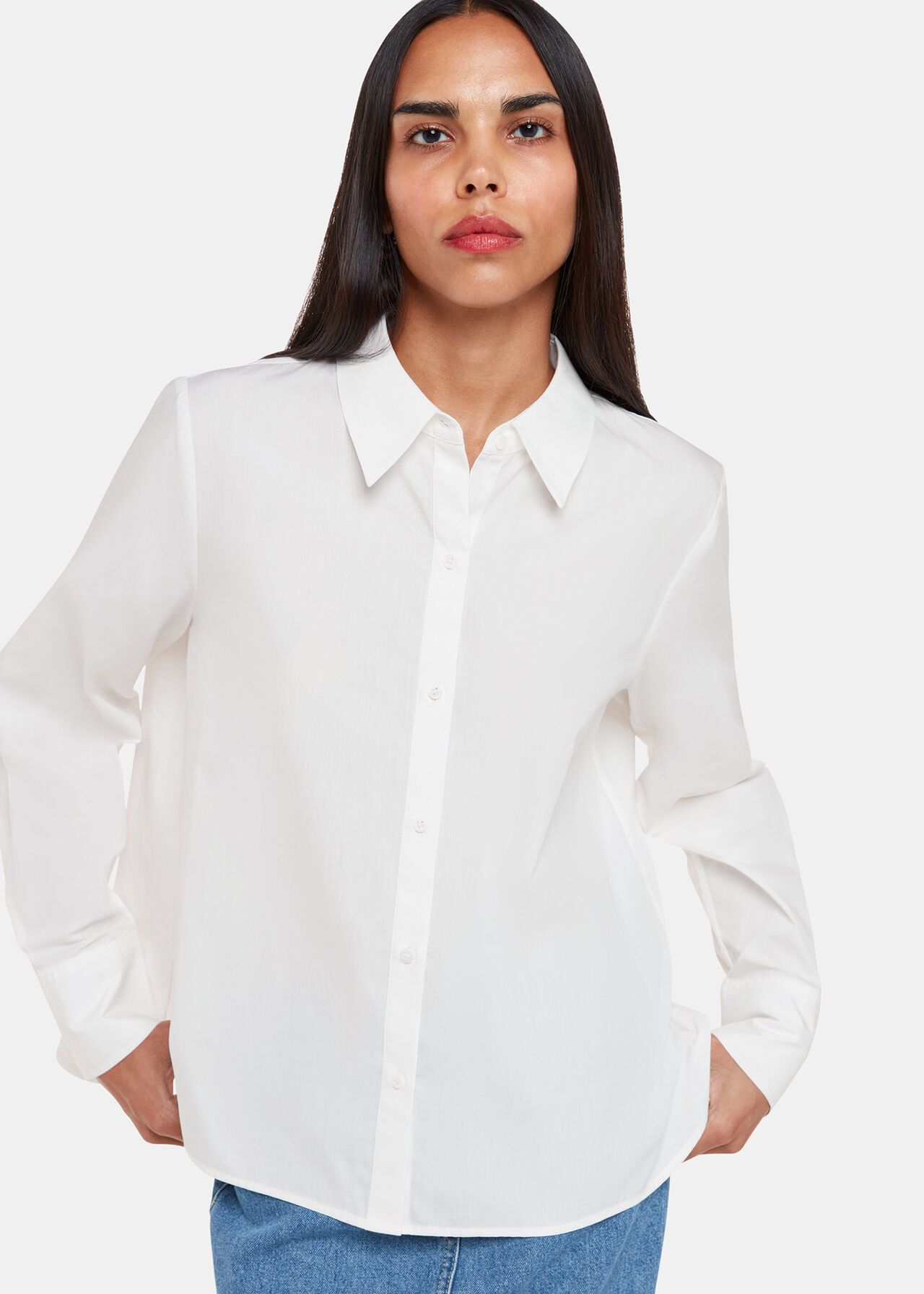 White Cotton Shirt | Boxy Fit | Shop Now at Whistles | | Whistles