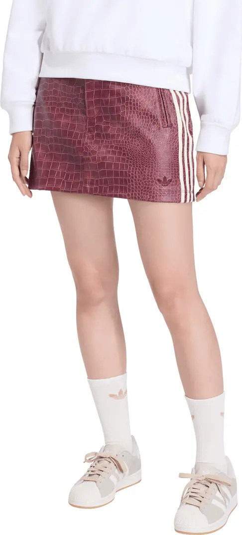 Croc Embossed Faux Leather Miniskirt | Nordstrom