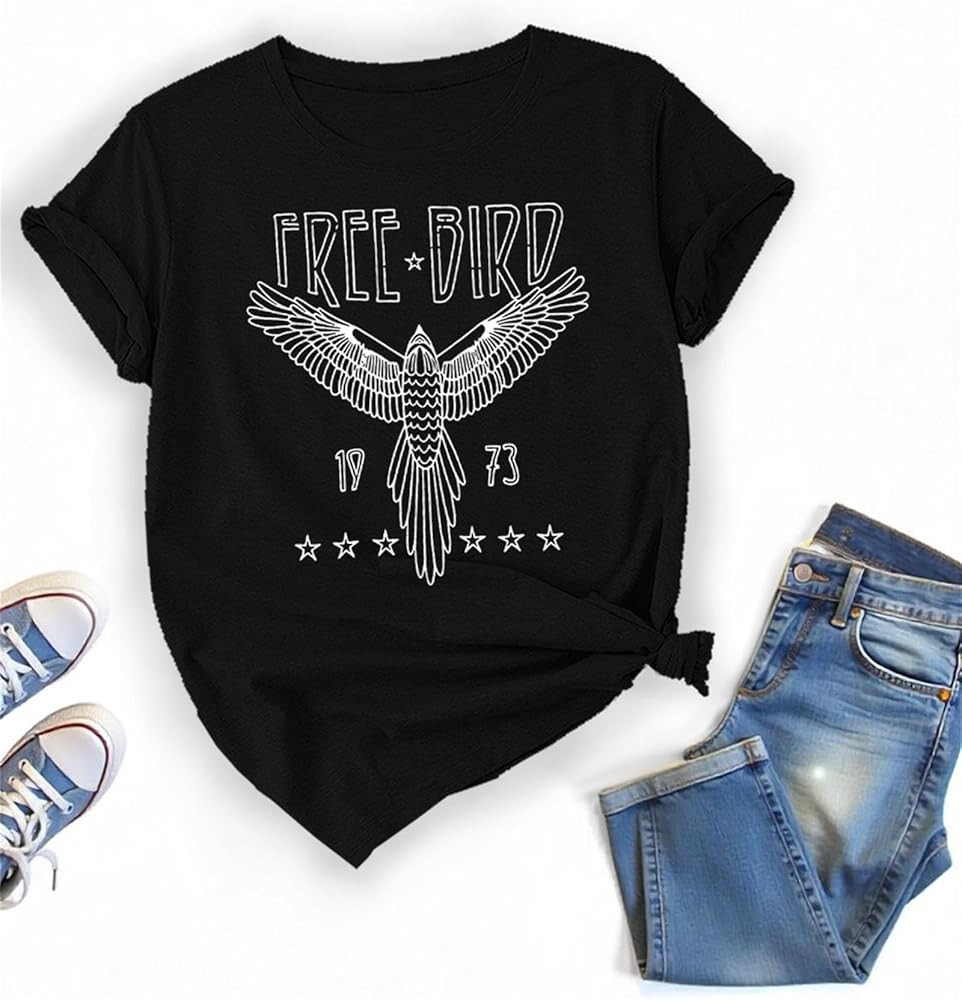 Vintage Eagle Free Bird T Shirt Band Music Country Concert Clothing | Amazon (US)